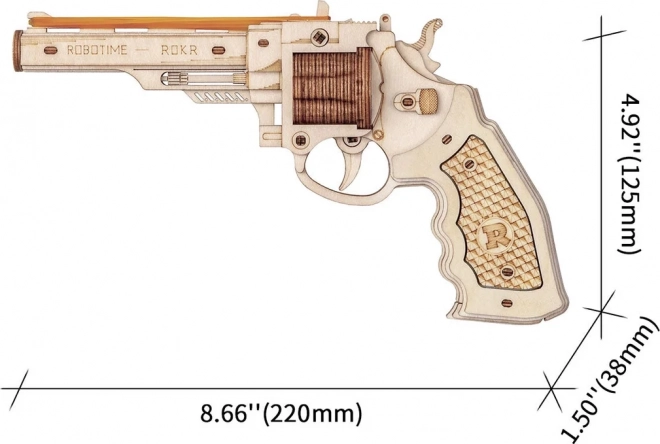RoboTime 3D træ mekanisk puslespil Revolver Corsac