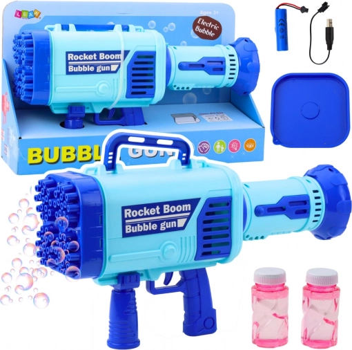 Elektrisk boblepistol med 64 åbninger blå