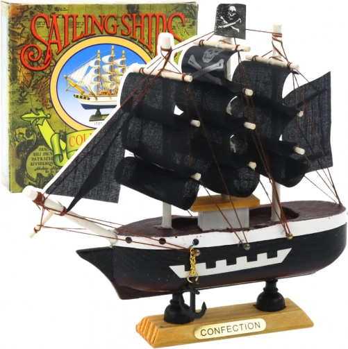 Dekorativt piratskibsmodel 16x15 cm
