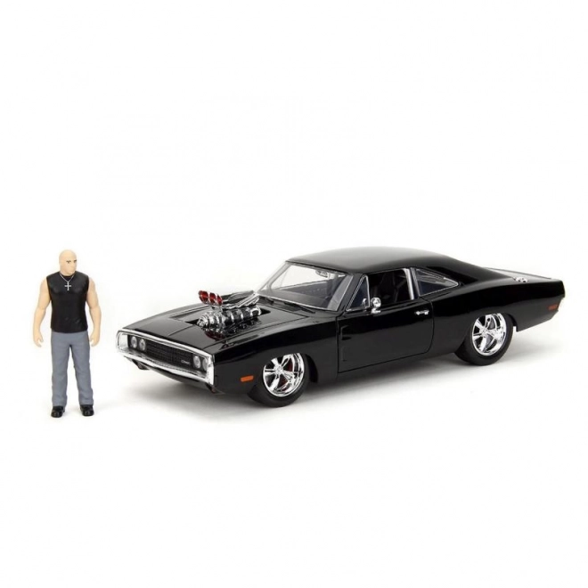 Hurtig og rasende bil 1970 Dodge Charger 1:24 + figur Dominic Toretto