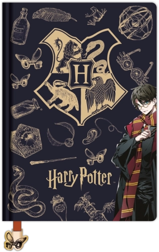 Harry Potter linjeret blok A5 Navy & Gold