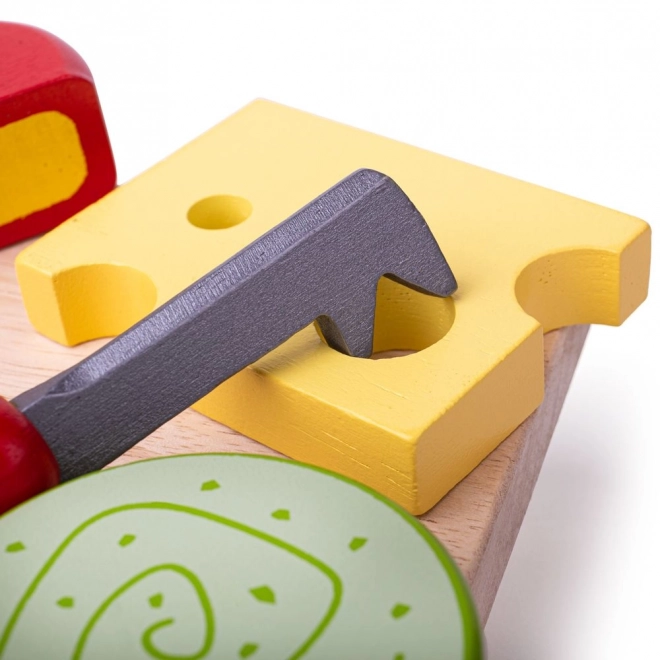 Bigjigs Toys træ ostesæt på bræt