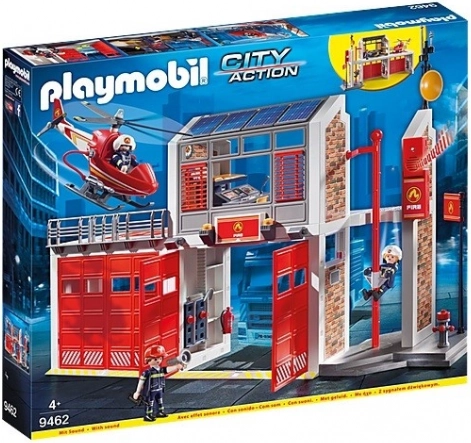 Playmobil City Action stor brandstation med helikopter