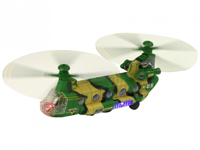 Militærhelikopter med LED-lys og lyde