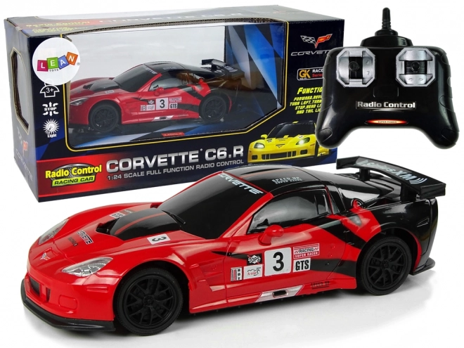 Sportsvogn R/C 1:24 Corvette C6.R rød med belysning