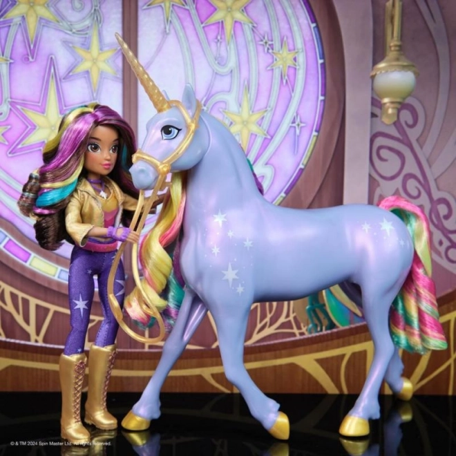 UNICORN AKADEMIET LYSENDE ENHJØRNING WILDSTAR MED DUKKEN SOPHIA 24cm