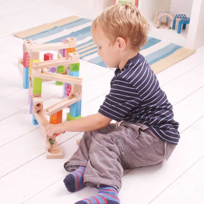 Bigjigs Toys Træ kuglebane farverig