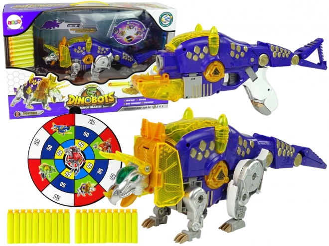Dinobots robot skydeleg Fiolett Triceratops med mål