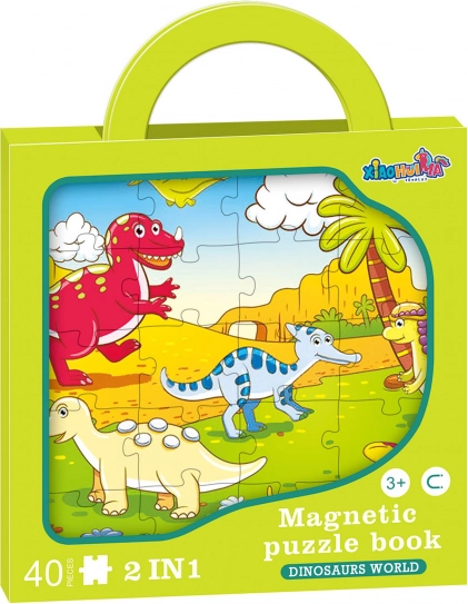 Magnetisk puslespil dinosaurer 2-i-1 – 40 brikker