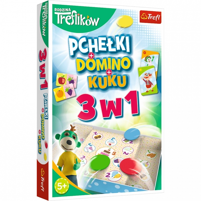 spil 3 i 1 domino, lopper og kuku – familien TREFLÍK