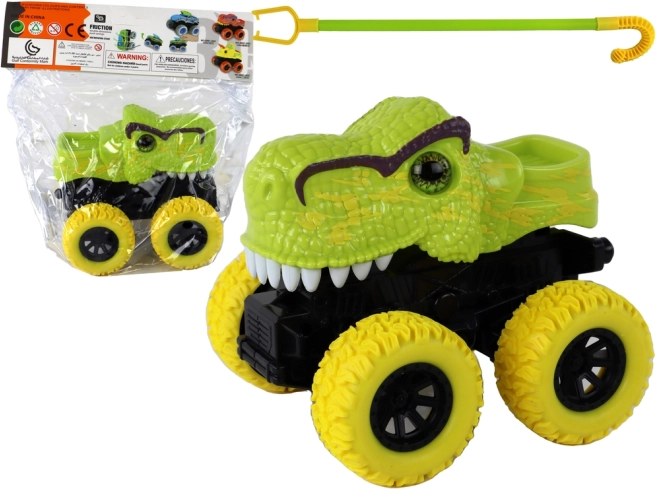 Dinosaur Monster Truck med grønne gummihjul