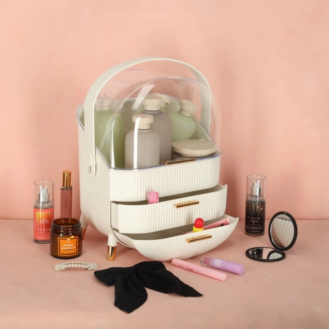 hvid kosmetik organizer med skuffer