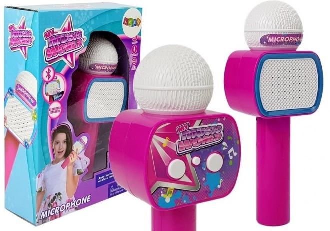 Børnemikrofon til karaoke bluetooth lyserød