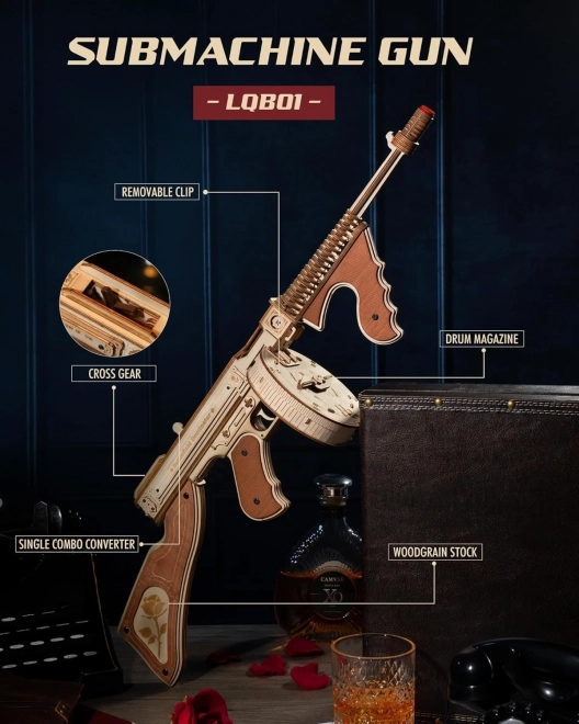 RoboTime 3D Træ Mekanisk Puslespil Tommygun