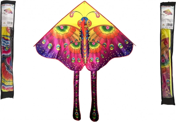 Flyvende drage i nylon med sommerfuglemotiv 145 × 80 cm