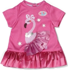 Baby born kjole med flamingo til dukke 43 cm