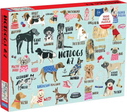 Puzzle Galison Hot Dogs A–Z 1000 brikker