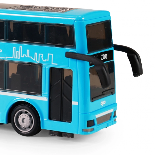 Tobedækket legetøj bus blå 20 cm