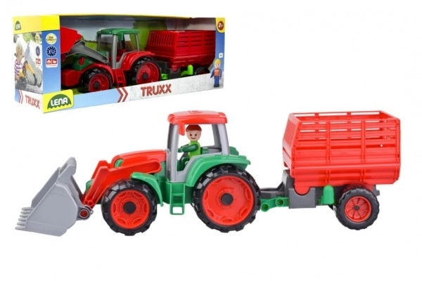 Auto Truxx traktor med anhænger til hø med figur i kasse 53x19x16cm 24m+