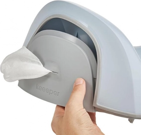 Praktisk dispenser til vådservietter lige ved hånden