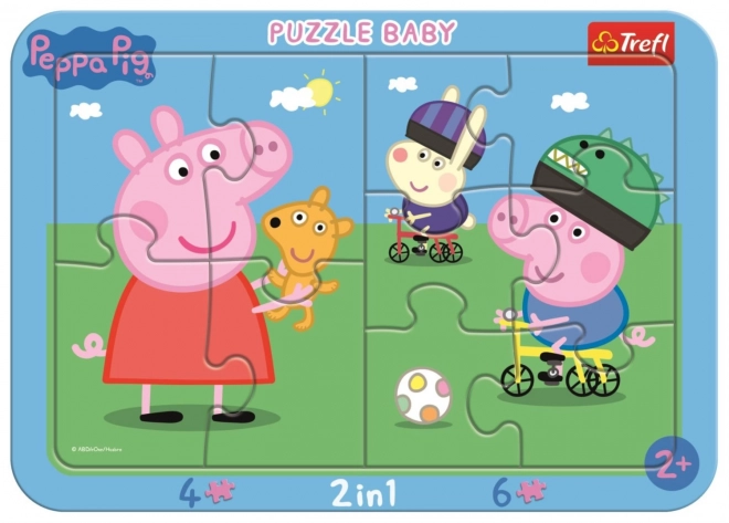 TREFL Baby puslespil Glade Peppa Gris 2i1, 10 brikker