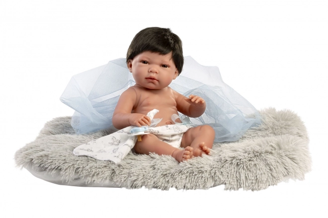 Realistisk dukke baby Llorens New Born Dreng med helt vinylkrop 40 cm