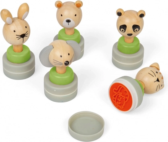 Træstempler med dyr Bigjigs Toys