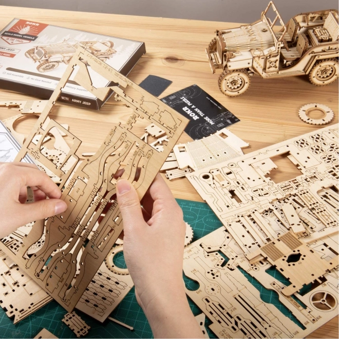Army Jeep - 3D træ puslespil