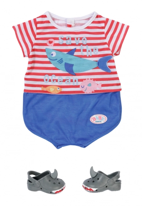 BABY born Pyjamasæt og hjemmesko, blå, 43 cm