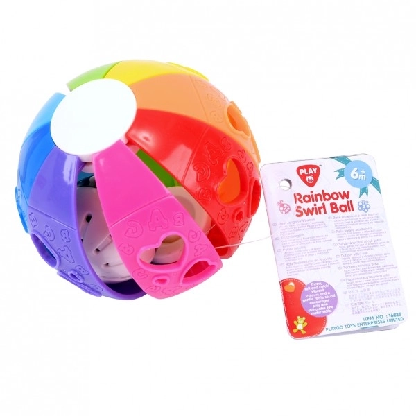 Regnbuebold rangle plast 10cm 6m+