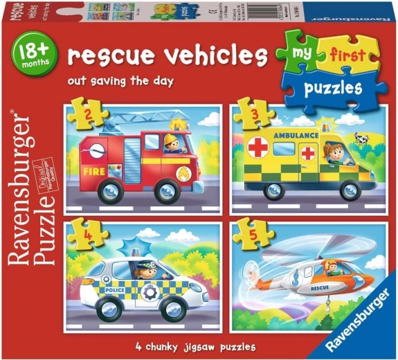 Ravensburger mine første puslespil: Redningskøretøjer 4-i-1