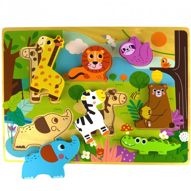 Træpuslespil ZOO Safari til børn