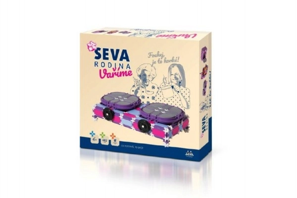 Byggesæt SEVA FAMILIE Vi laver mad kogeplade+robot+mikroovn plast 682 dele i kassen 35x33x8,5cm