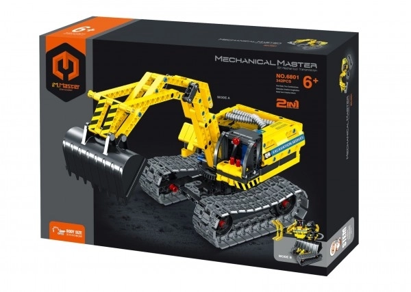 Byggesæt IamMaster gravemaskine/robot 2i1 plast 342 dele i kassen 31x23x6,5cm