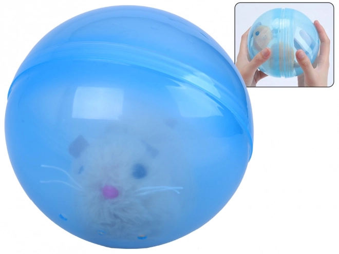 Interaktivt hamsterlegetøj i blå kugle