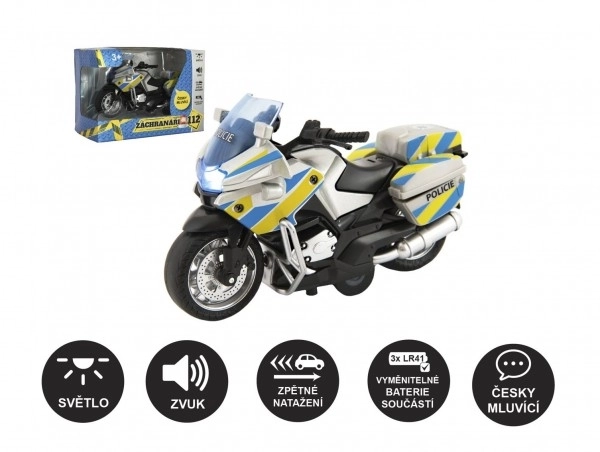 Politimotorcykel med tjekkisk stemme