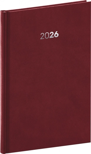 Ugentlig dagbog Balakon 2026 bordeaux 15x21 cm