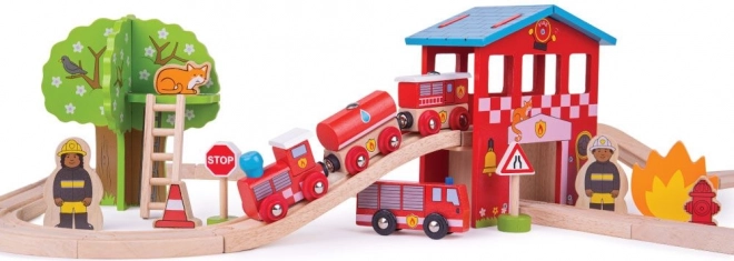 BIGJIGS RAIL trætogbane – brandstation