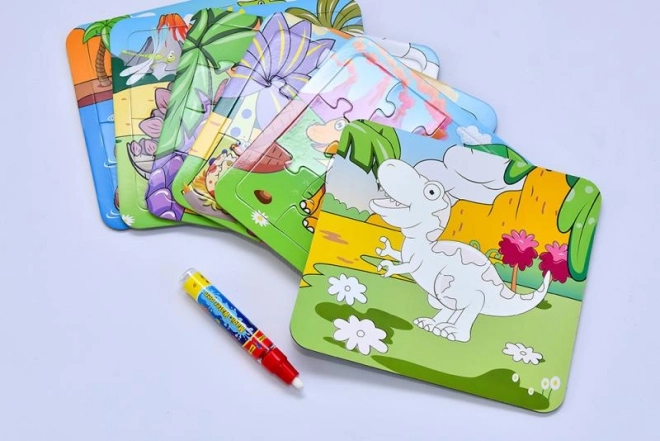 Mac Toys Puslespil Dinosaurer med Vandmaling