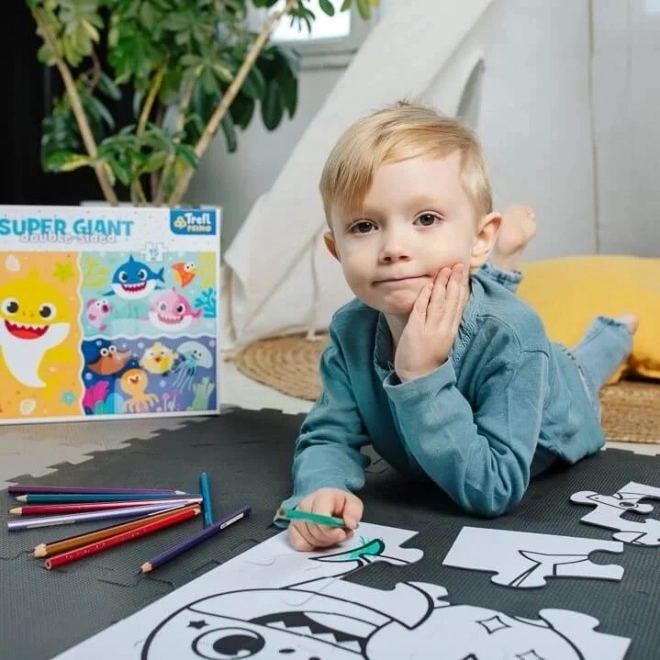Kæmpe puslespil Baby Shark til små børn