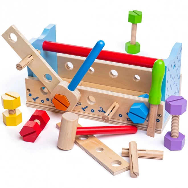 Træværksted og værktøjskasse 2i1 Bigjigs Toys