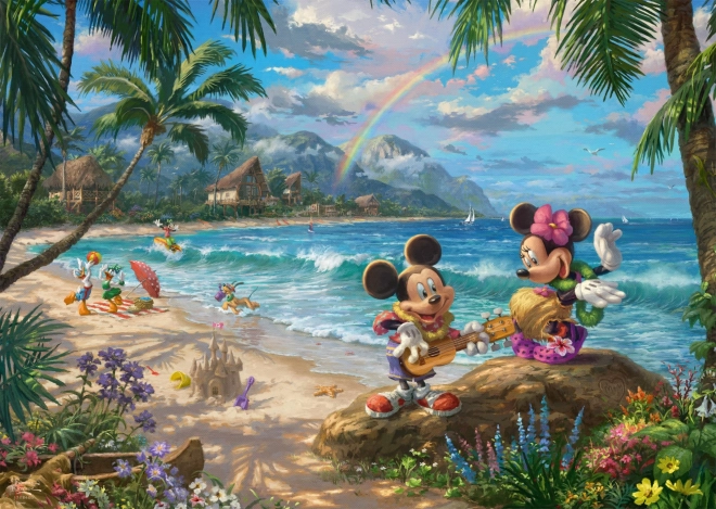 Puslespil Minnie og Mickey på Hawaii 1000 brikker