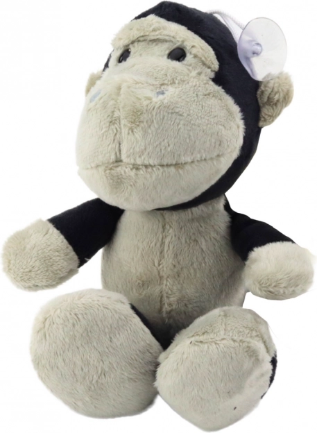 Lille plysbamse-abe med sugekop 16 cm