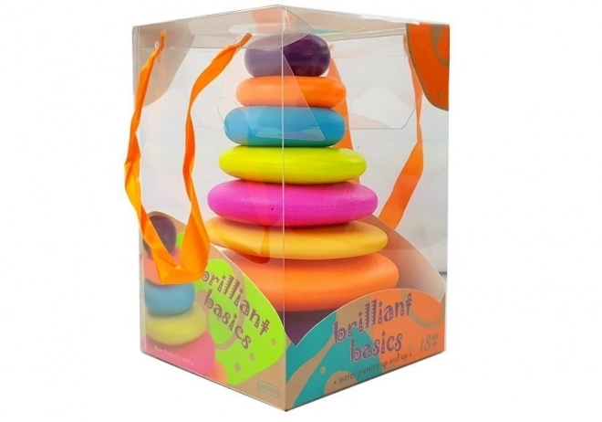 Farverig pyramide med ringe til børn