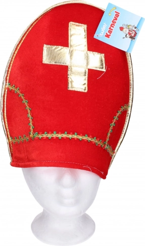 Mikulas-hue i fleece med gylden broderi 31 × 28 cm