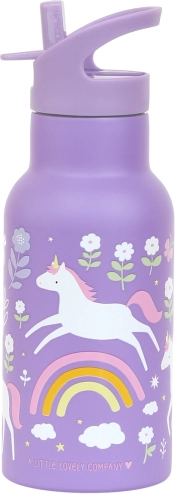 A Little Lovely Company - rustfrit stål flaske 350 ml - Enhjørninger og Regnbue