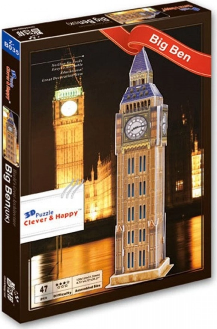 3D puslespil Big Ben London fra Clever&Happy 47 brikker