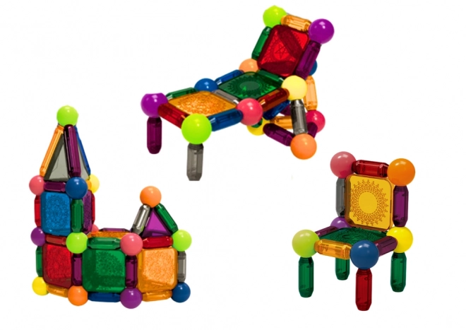 Magnetiske klodser med lys i spand 80 stykker