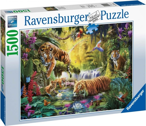Puslespil 1500 brikker Rolige tigre RAVENSBURGER