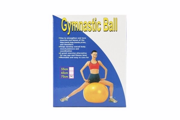 Gymnastikbold 75 cm rehabiliterende afslapning i kasse 16x22 cm